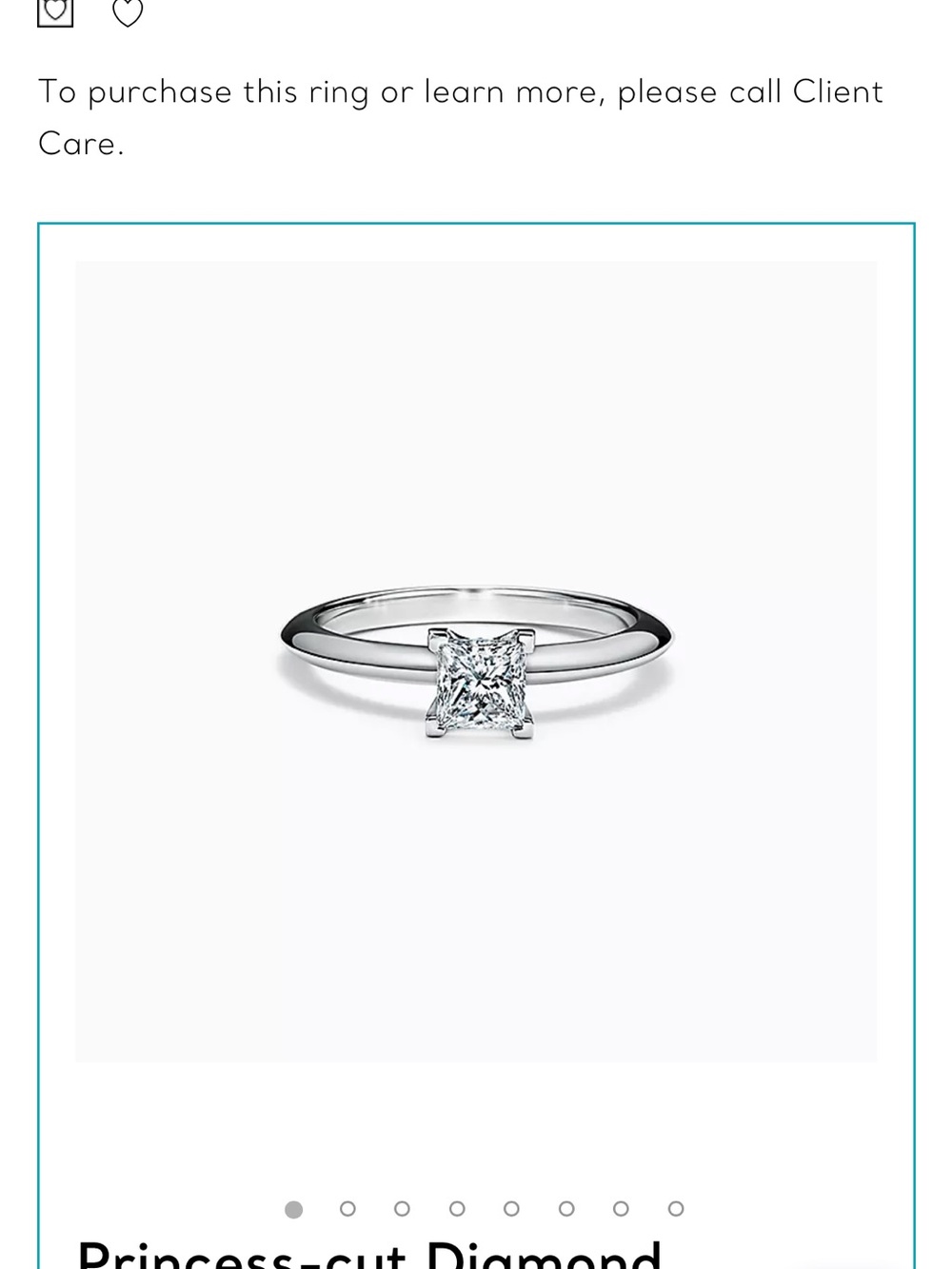 Tiffany & Co. Platinum Ring with Princess-Cut Diamond